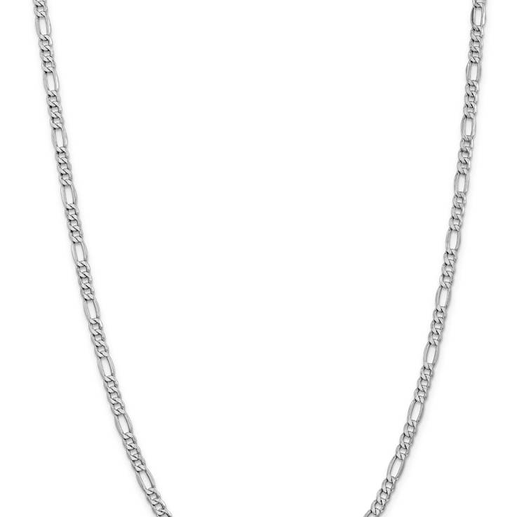 Rhodium Over 14k White Gold 4.4mm Figaro Link 16 Inch Chain