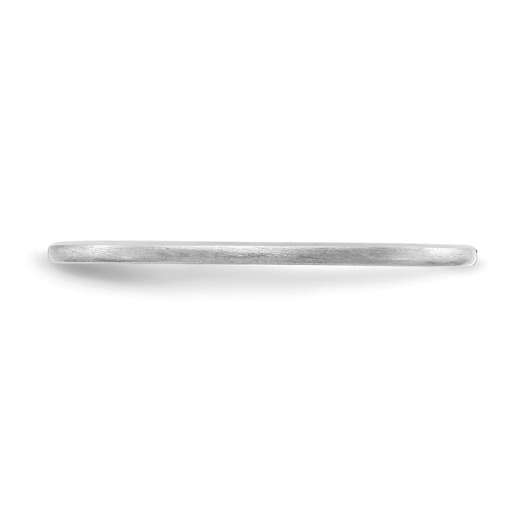Rhodium Over 10K White Gold 1.2mm Half Round Satin Stackable Expressions Band