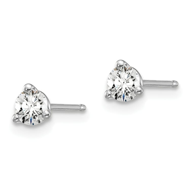 14K White Gold Lab Grown Diamond 3/8ctw VS/SI GH 3 Prong Earrings