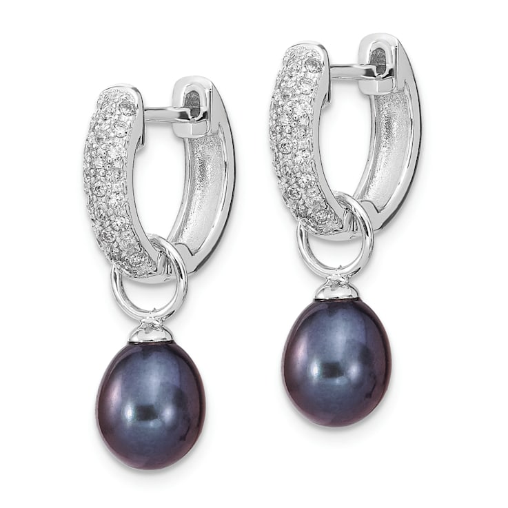 Rhodium Over Sterling Silver 7-8mm White/Black FWC Pearl Cubic Zirconia
Changeable Earring