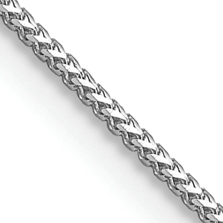 Rhodium Over 14k White Gold 0.9mm Solid Franco 24 Inch Chain