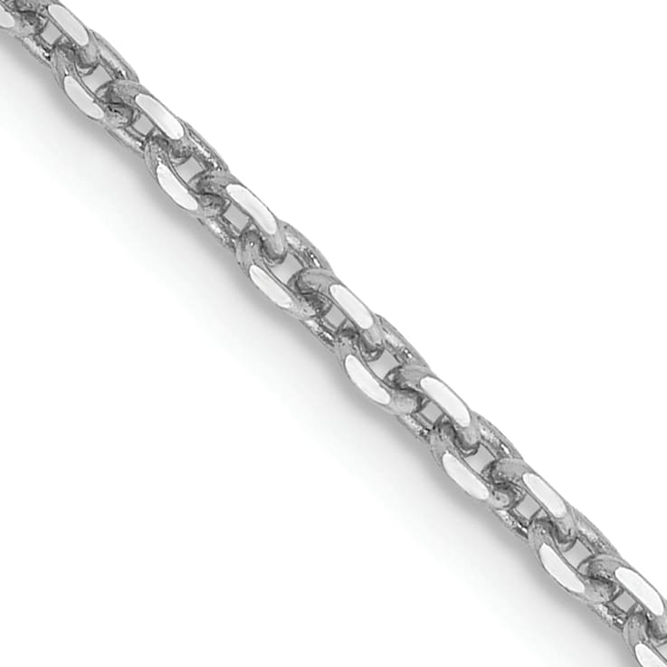 14K White Gold 1.65mm Diamond-cut Cable Chain Necklace