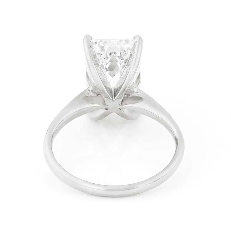 Lab-Grown Diamond Emerald-Cut Solitaire Ring In 14K White Gold 4.00ct