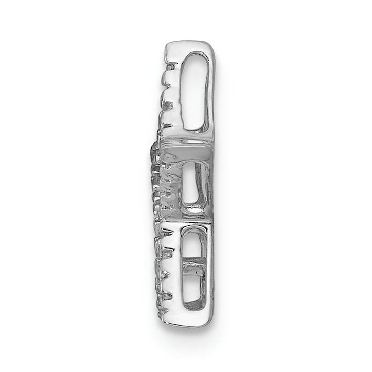 Rhodium Over 14k White Gold Small Diamond Star Chain Slide Pendant