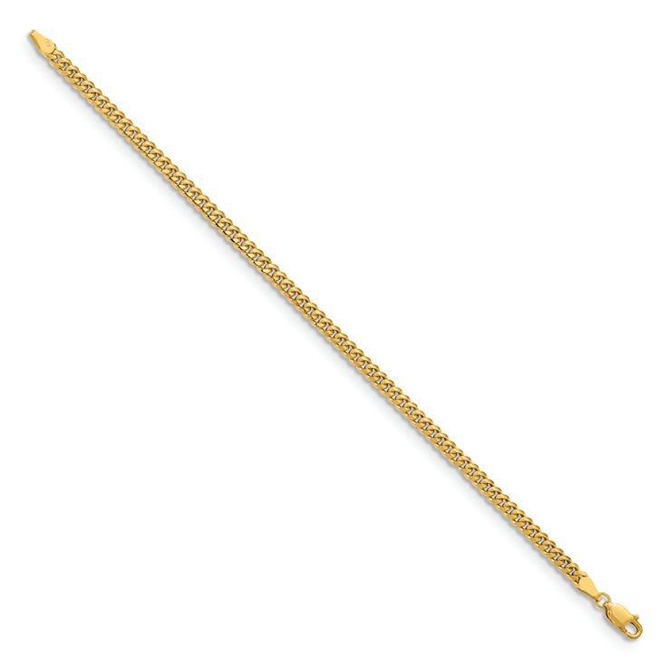 10k Yellow Gold 3.5mm Solid Miami Cuban Link Bracelet