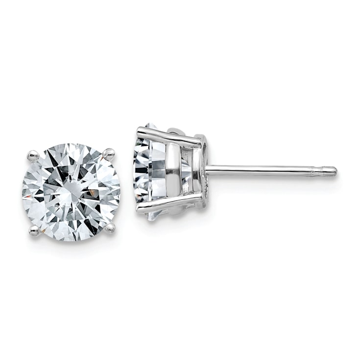 Rhodium Over 14K White Gold 2.50ct. 7.0mm Round G H I True Light
Moissanite Earrings