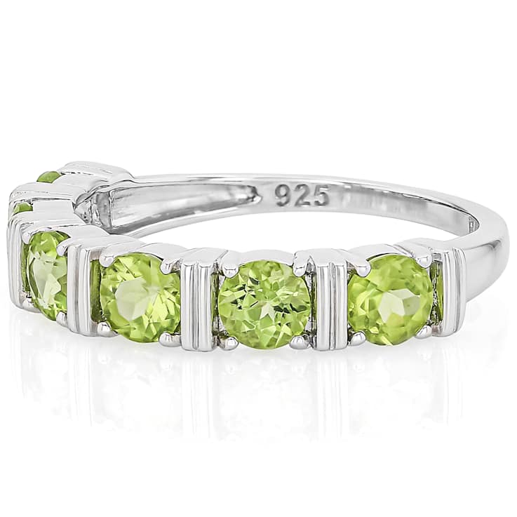 Peridot Six-Stone Band Ring In Sterling Silver 1.50ctw