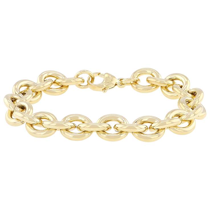 Rolo Chain Bracelet 18K Gold Over Bronze