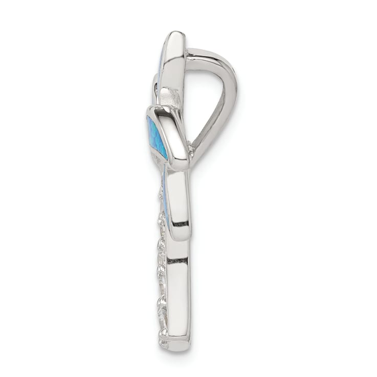 Rhodium Over Sterling Silver Cubic Zirconia Blue Inlay Lab Created Opal
Palm Tree Slide
