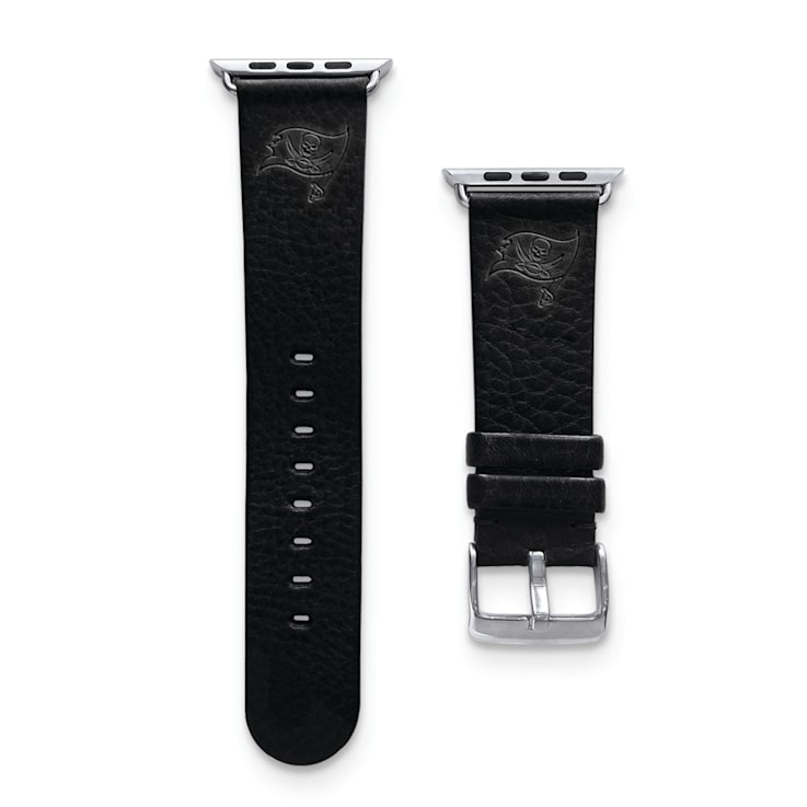 Gametime Tampa Bay Buccaneers Leather Band fits Apple Watch (38/40mm M/L
Black). Watch not included.