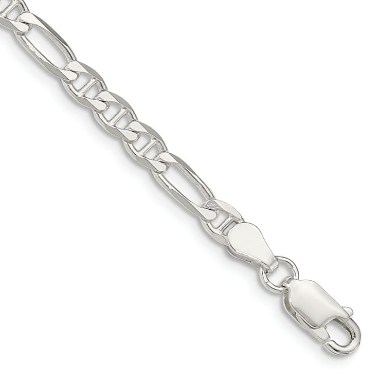 Sterling Silver 3.75mm Figaro Anchor Chain Bracelet