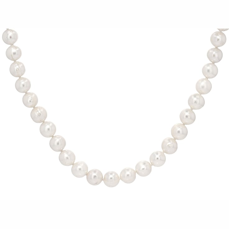 8mm Cultured Freshwater Pearl Strand Necklace in Sterling Silver