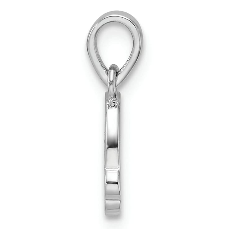 Rhodium Over Sterling Silver Multi-color Enamel Rainbow Children's Pendant