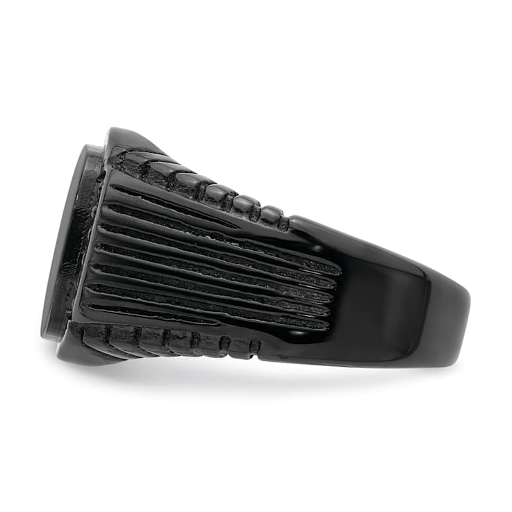 Stainless Steel Polished Black IP-plated with Black Cubic Zirconia
Signet Ring