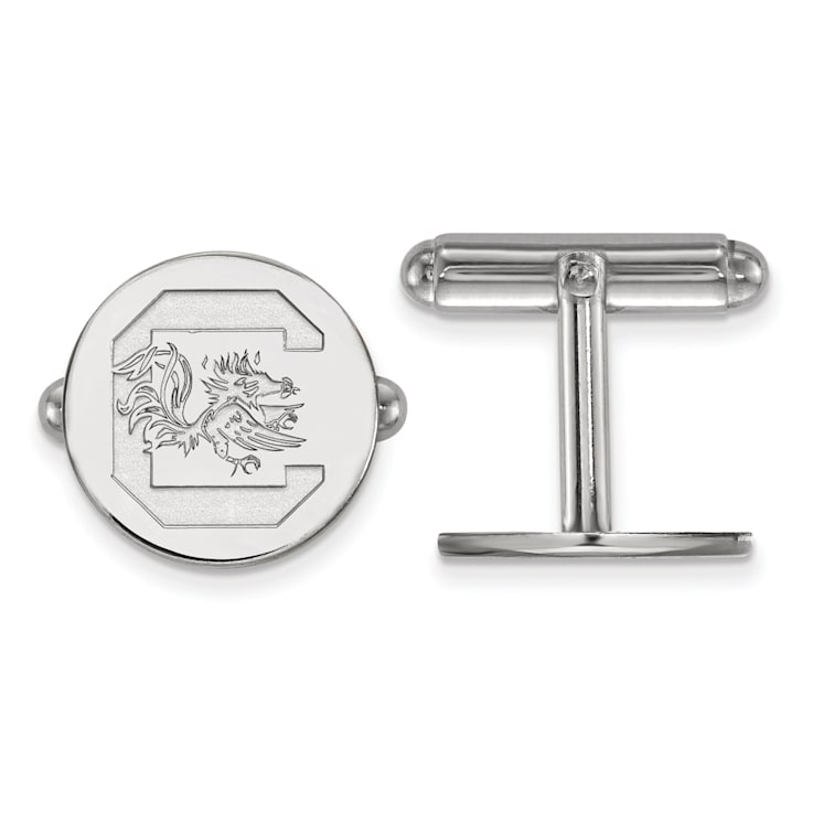 Rhodium Over Sterling Silver LogoArt University of South Carolina Cuff Links