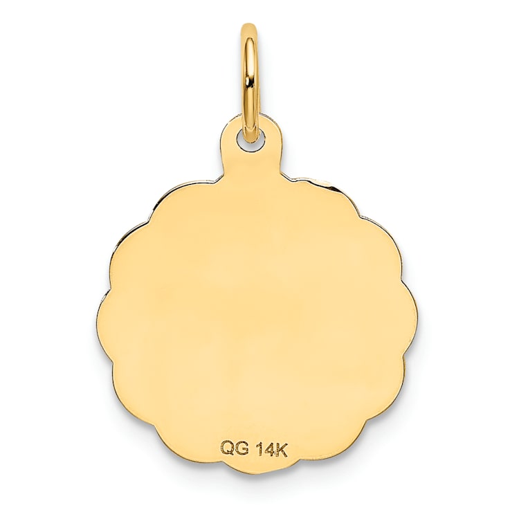 14K Yellow Gold Number 1 GRANDPA Disc Charm