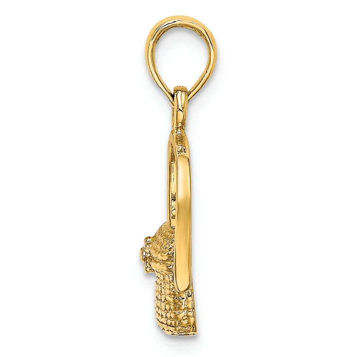 10K Yellow Gold 2D Textured Nantucket Basket Charm