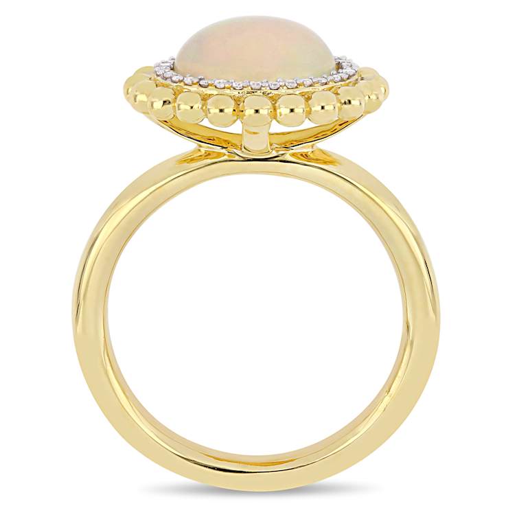 Ethiopian Opal Yellow and Diamond 14K Yellow Gold Ring 2.09ctw