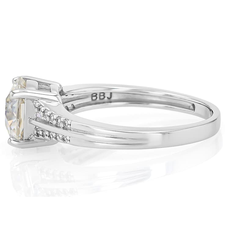 Diamond Simulant Castle Cut And White Zircon Ring In Platinum Over
Sterling Silver 3.49ctw
