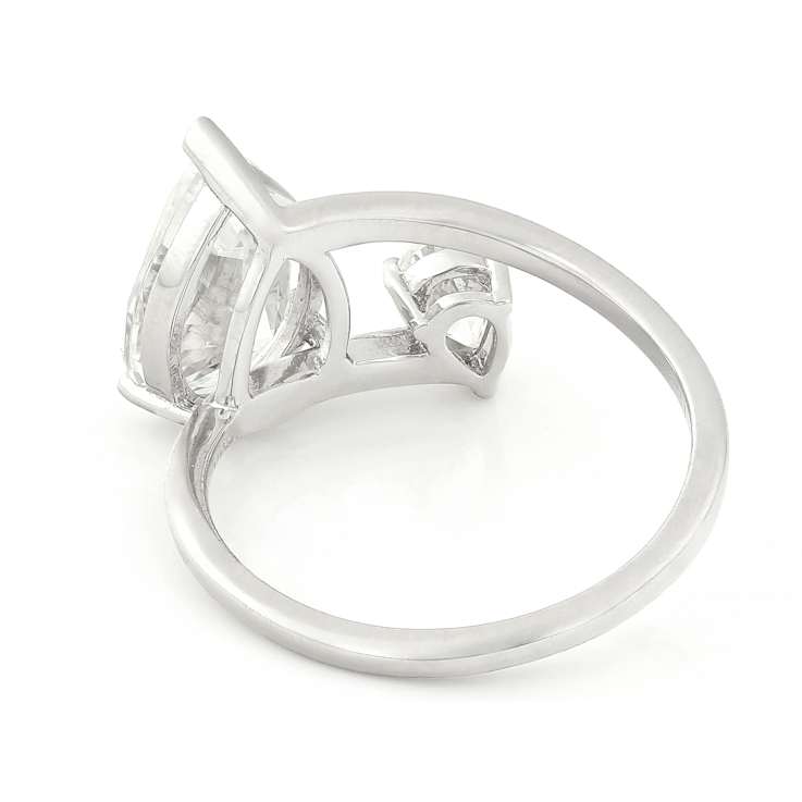 Pear Cocktail Ring With CZ In Sterling Silver