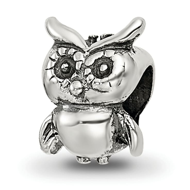 Sterling Silver Owl Bead