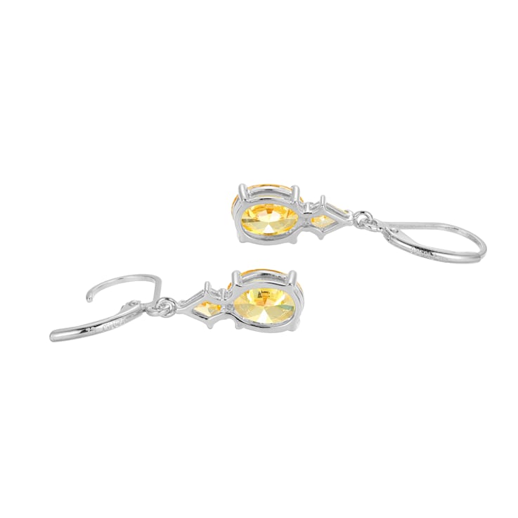 Yellow Cubic Zirconia Platinum Over Sterling Silver November Birthstone
Earrings 6.63ctw
