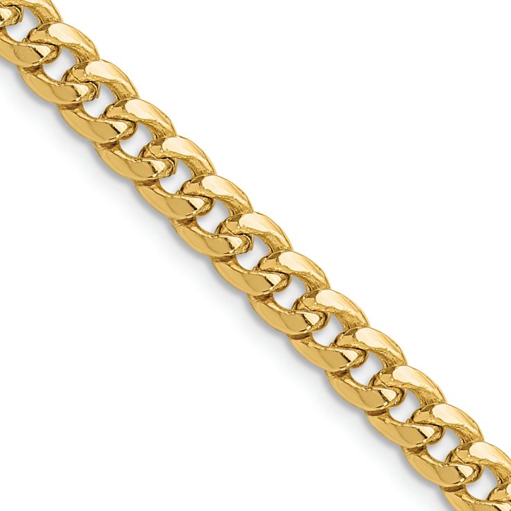 14k Yellow Gold 5.25mm Miami Cuban Link 18 Inch Chain