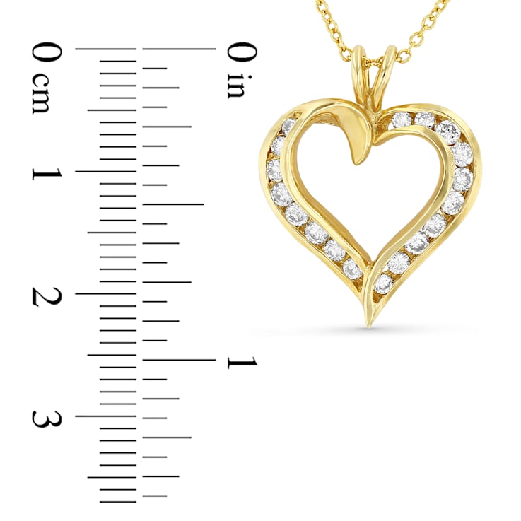 0.40ctw Diamond Heart Pendant with chain in 14k Yellow Gold