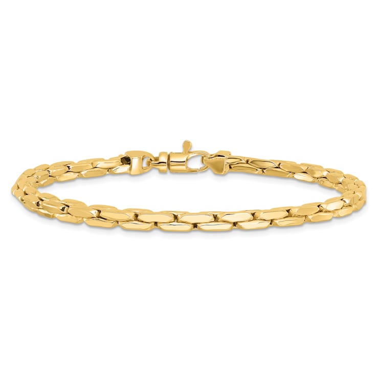 14K Yellow Gold Polished 4.5mm Fancy Link Bracelet