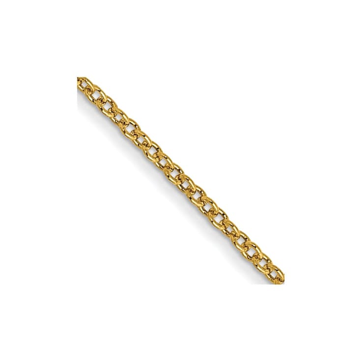 14k Yellow Gold 1mm Cable Chain 16 Inches