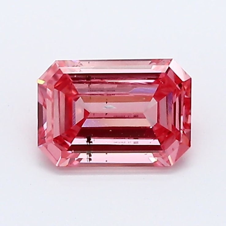 0.54ct Pink Emerald Cut Lab-Grown Diamond SI2 Clarity IGI Certified