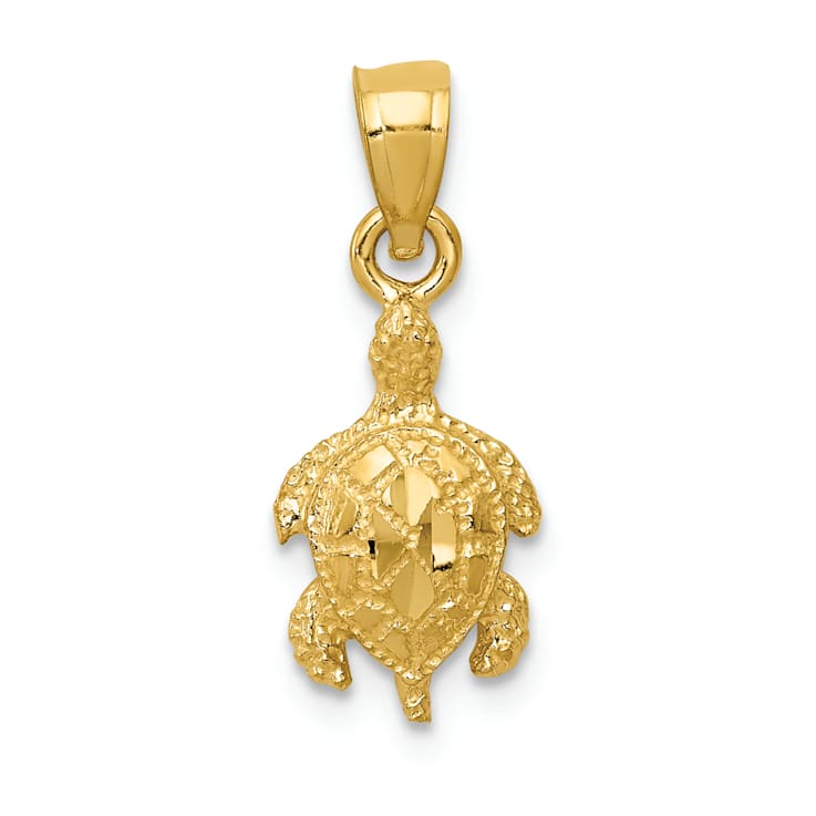 14K Yellow Gold Turtle Pendant
