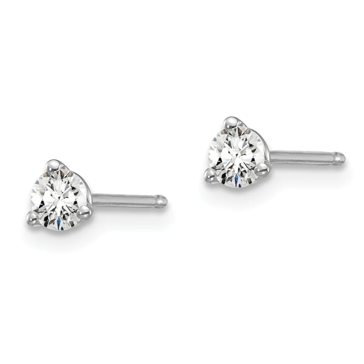 14K White Gold Lab Grown Diamond 1/4ctw Certified VS/SI GH 3-Prong Earrings