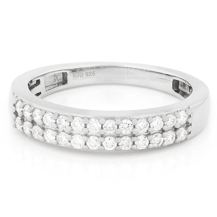 Lab-Grown Diamond Band Ring In Sterling Silver 0.40ctw