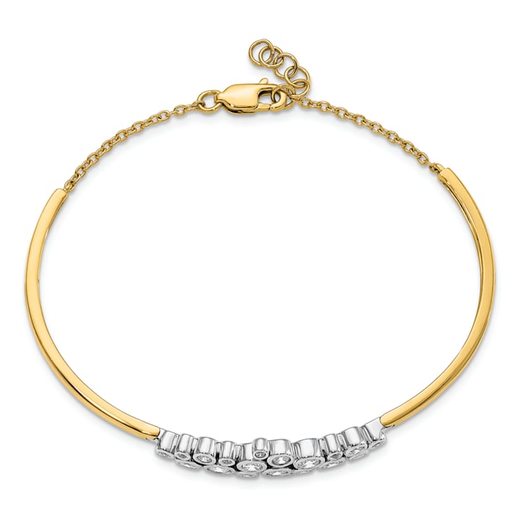 14K Two-Tone Lab Grown Diamond VS/SI GH, Bangle Bracelet 0.997ctw