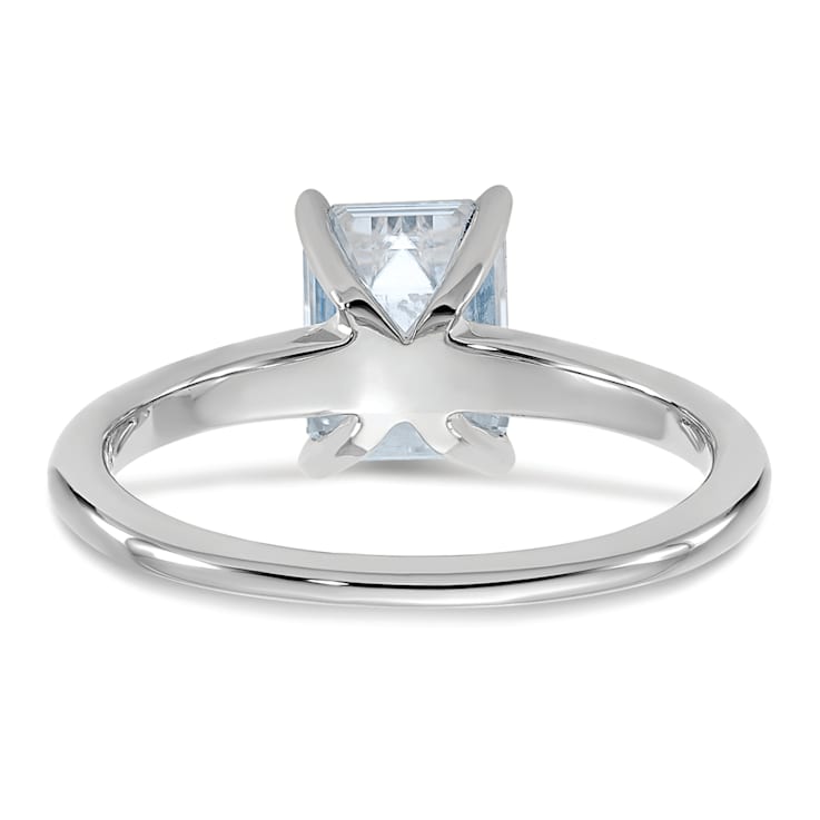 Rhodium Over 14K White Gold 1 3/4 ct. G H I True Light Emerald
Moissanite Solitaire Ring