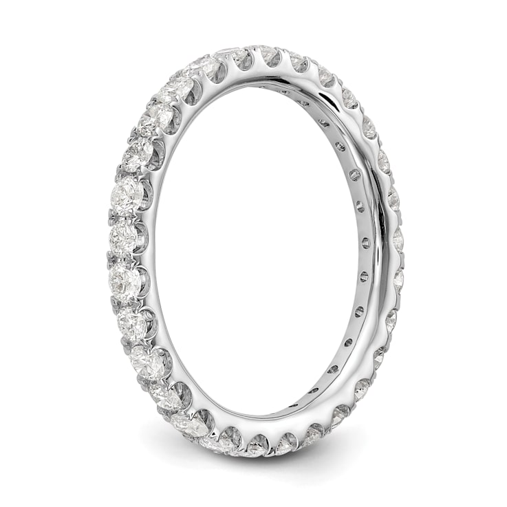 Rhodium Over 14K White Gold Lab Grown Diamond SI1/SI2, G H I, Eternity Band