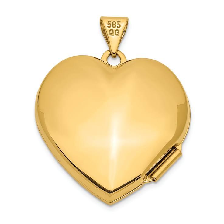 10k Yellow Gold and 10k White Gold Diamond Always in my Heart with Heart
Charm Inside Heart Locket