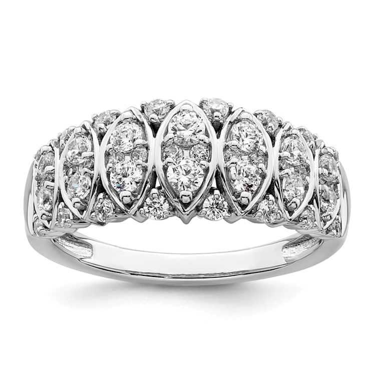 Rhodium Over 14K White Gold Diamond Band 0.76ctw