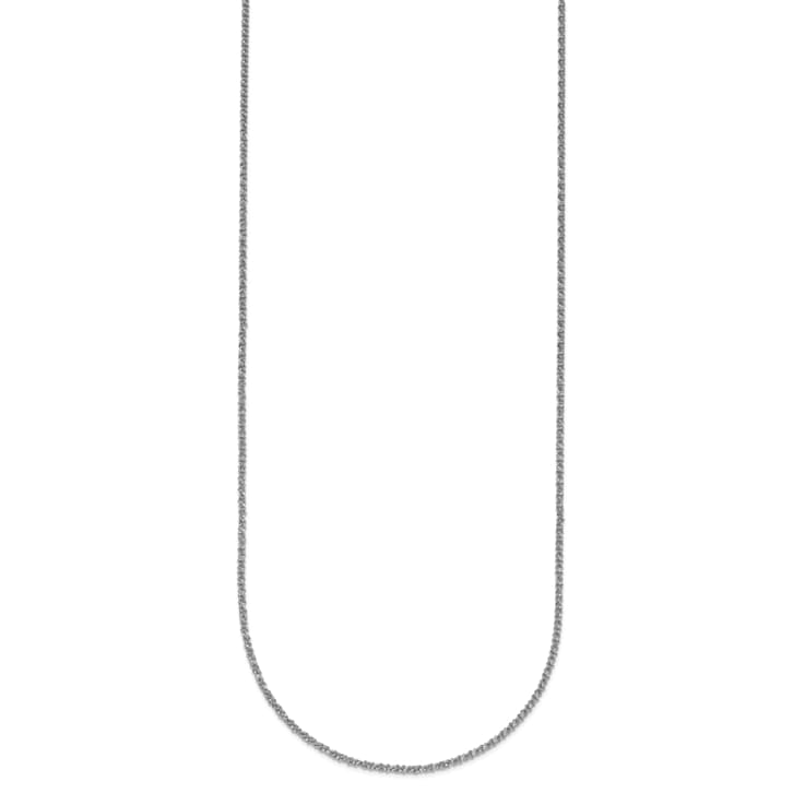 Platinum 950 Over Sterling Silver Fancy Glitter 18" with 2"
Extension Rope Chain Necklace