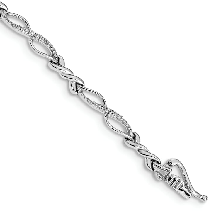 Rhodium Over 14k White Gold Diamond Bracelet