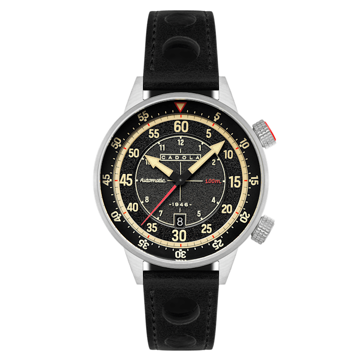 Cadola Rally Timer Black Dial White Bezel Black Stainless Steel Band
Automatic Watch