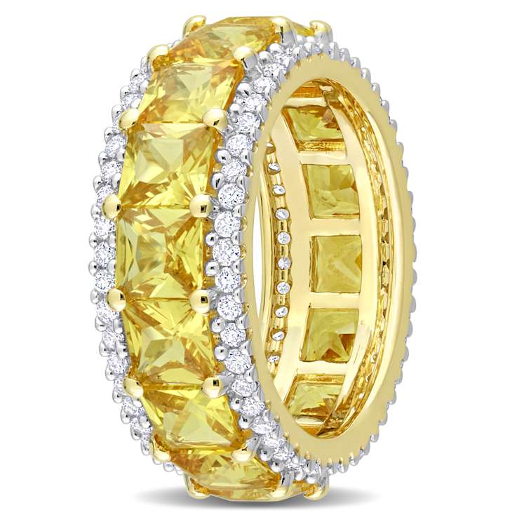 Yellow Sapphire and Diamond 14K Yellow Gold Ring 5.37ctw