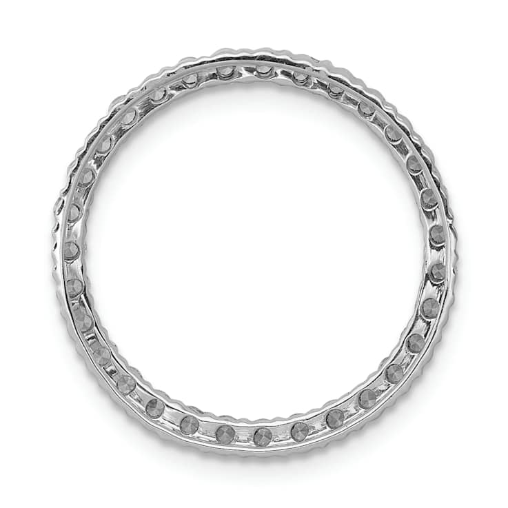 Rhodium Over 10k White Gold 0.62 ctw Diamond Circle Chain Slide Pendant