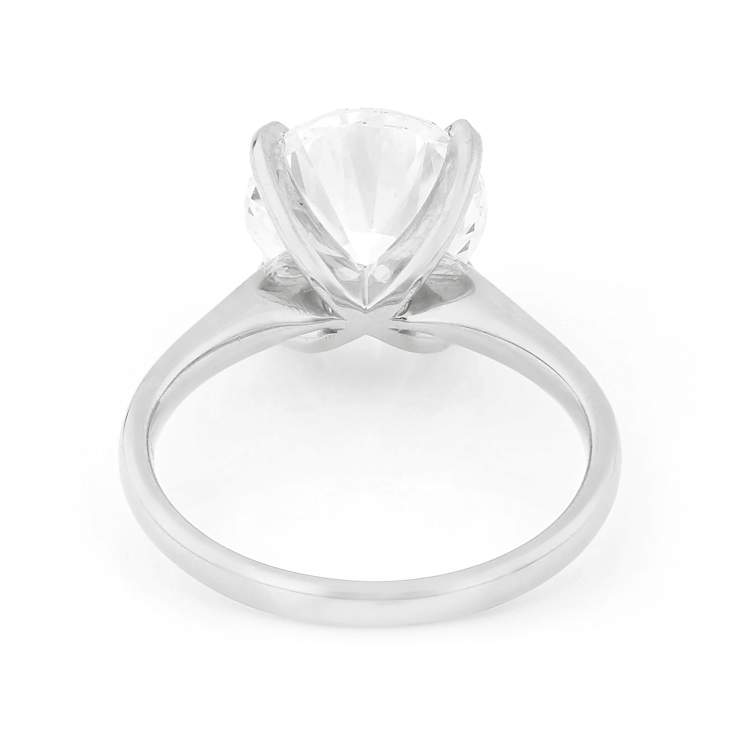 Lab-Grown Diamond Solitaire Ring In 14K White Gold 4.00ct