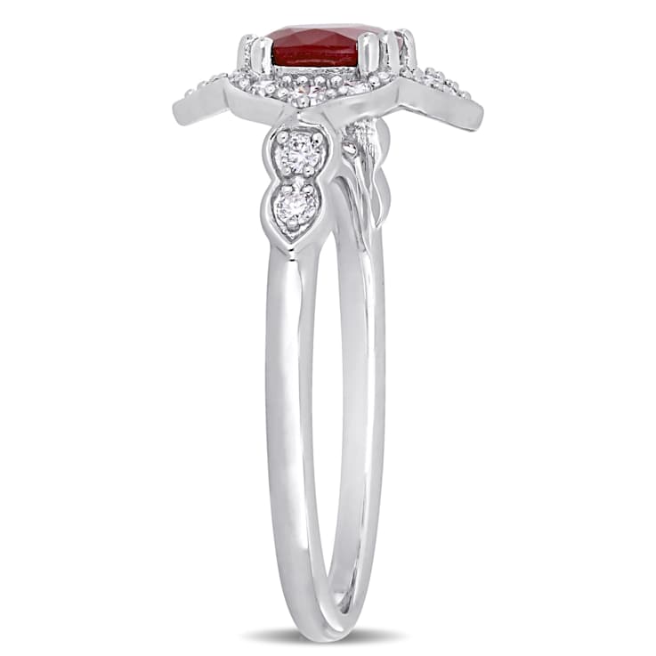 Ruby and Diamond 14K White Gold Ring 1.57ctw