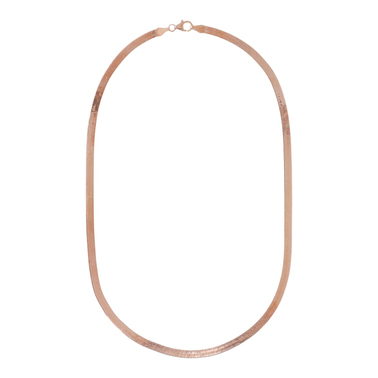 18K Rose Gold Plated Sterling Silver 4.50 mm Flexible Herringbone
18" Necklace