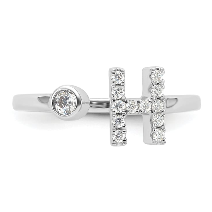Rhodium Over 14K White Gold Lab Grown Diamond VS/SI GH, Initial H
Adjustable Ring