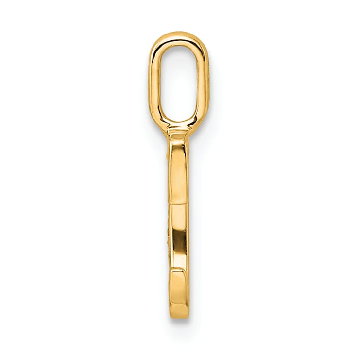 14K Yellow Gold Diamond Letter C Initial Pendant