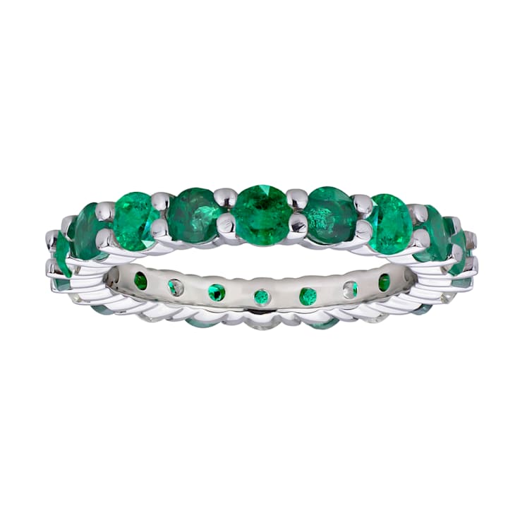 2.20ctw Emerald Eternity Band Ring in 14k White Gold